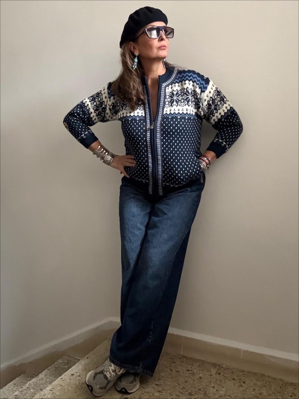 Vintage Windfjord Made in Norway Hırka /Mont Lacivert 