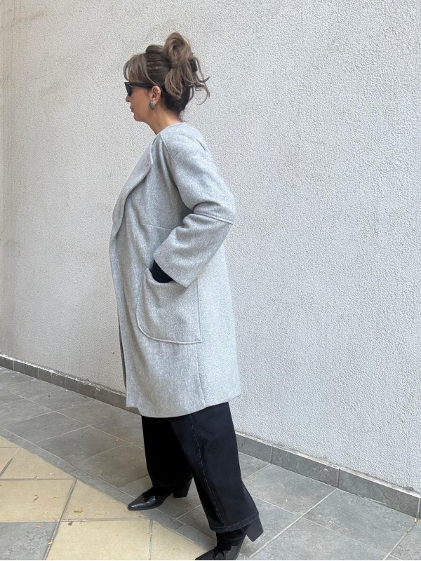 Vintage Gri Kaşe Kaban 