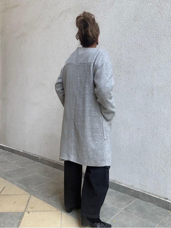 Vintage Gri Kaşe Kaban 