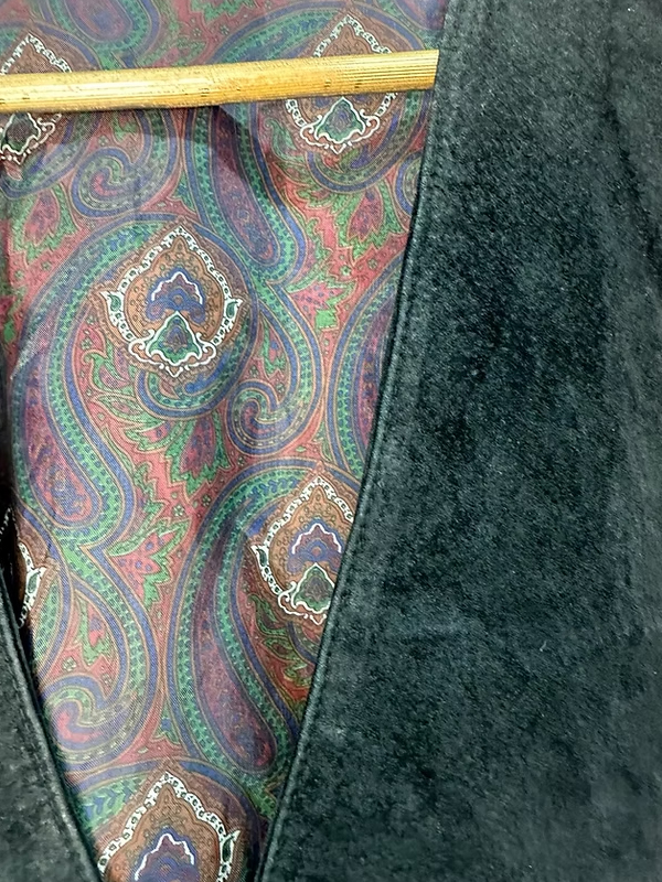 Vintage Süet ve Şal Desenli Yelek