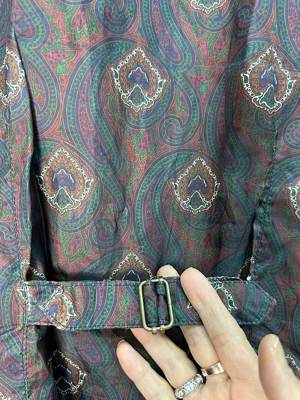 Vintage Süet ve Şal Desenli Yelek