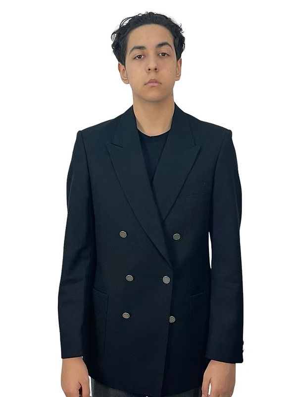 Vintage Lacivert Silver Düğmeli Kaşmir  Blazer