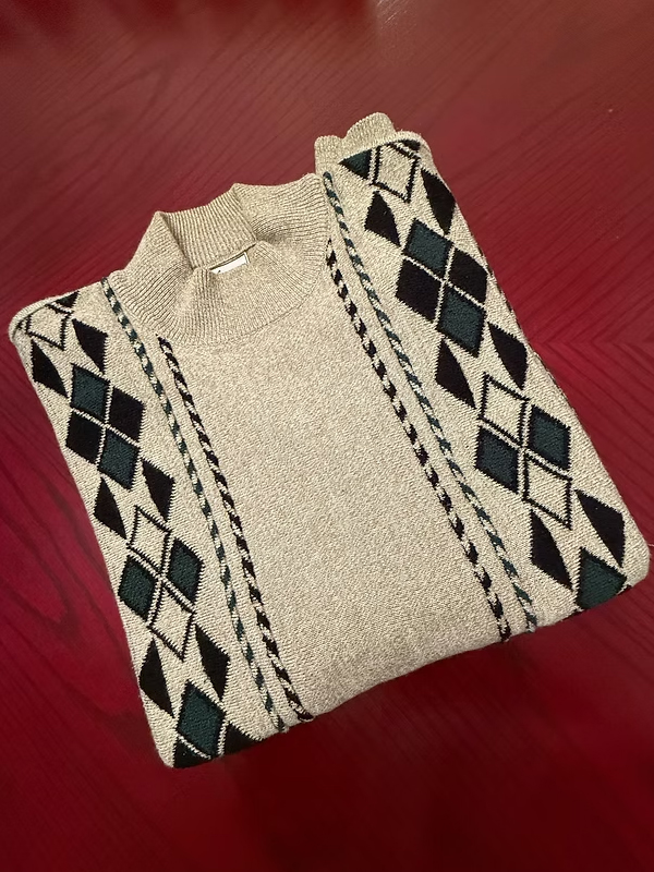 Vintage Karaca Yarım Balıkçı Kazak / Yeşil