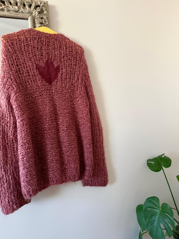 Vintage 80 Süet Detaylı Hırka