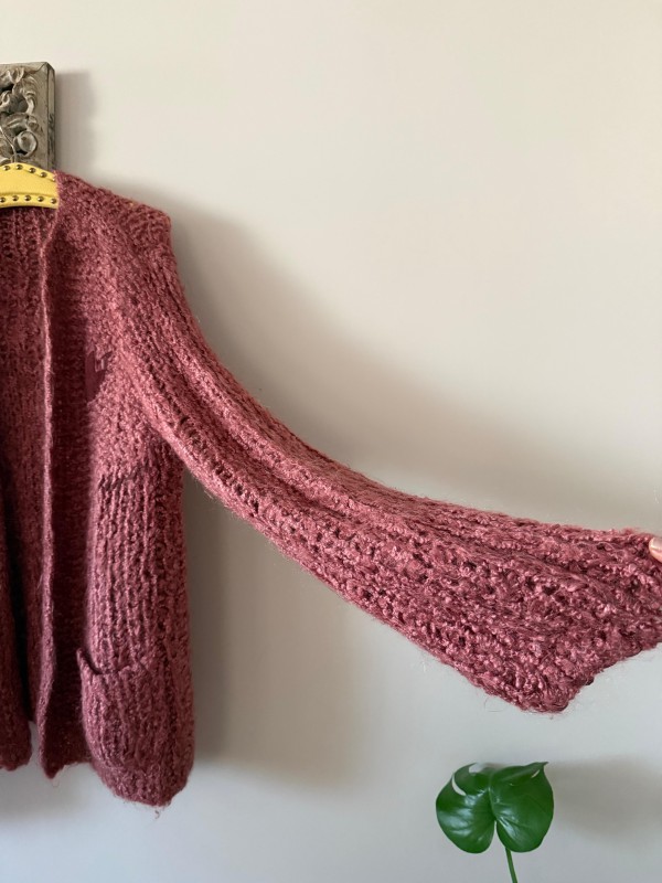 Vintage 80 Süet Detaylı Hırka