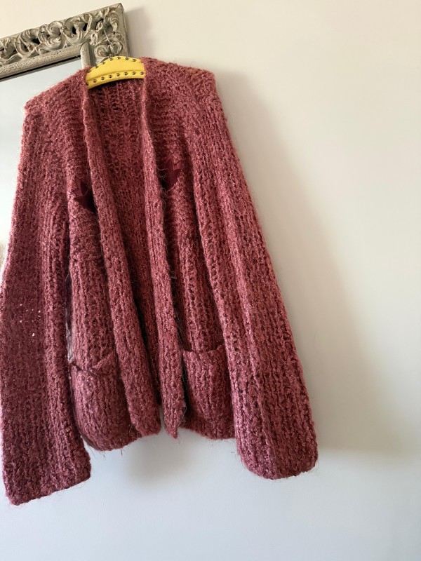 Vintage 80 Süet Detaylı Hırka