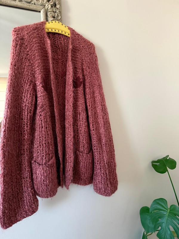 Vintage 80 Süet Detaylı Hırka