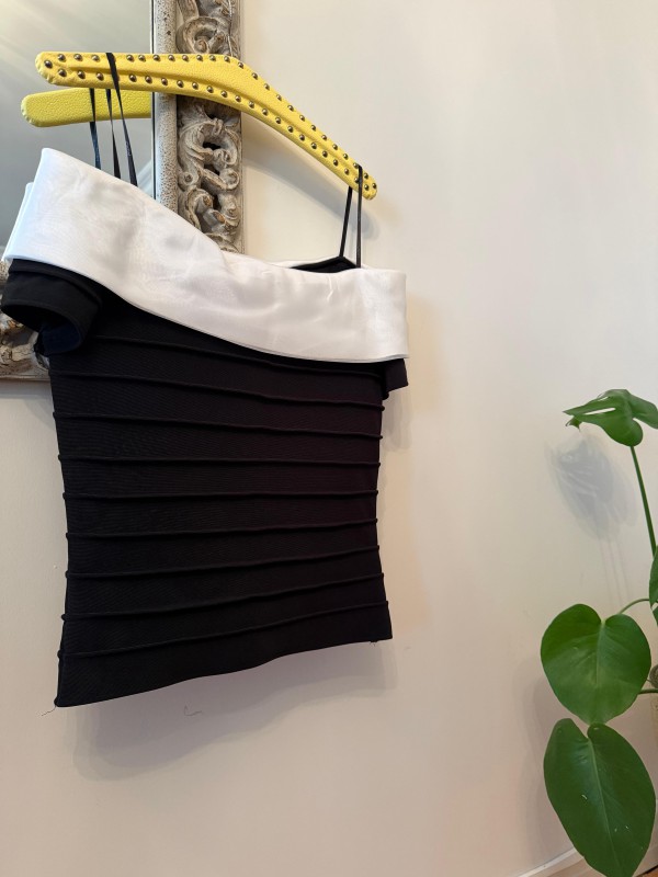 Vintage Cachet  Siyah-Beyaz Bluz