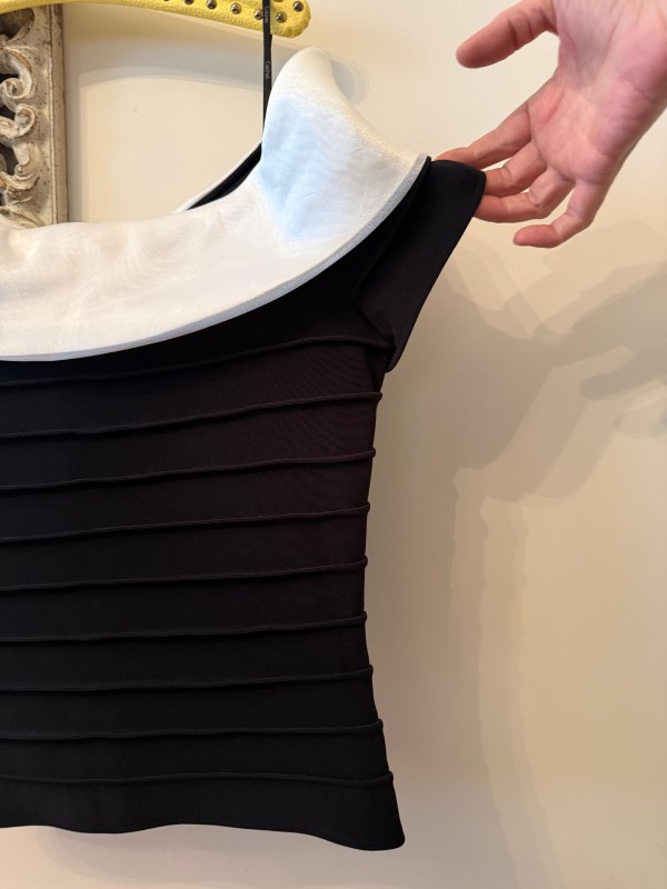 Vintage Cachet  Siyah-Beyaz Bluz