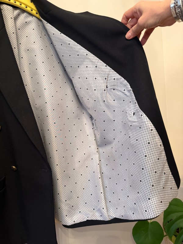 Vintage Geometrik Astarlı Boyfriend Blazer