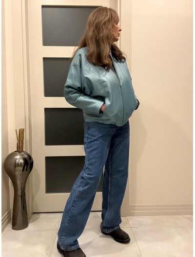 Vintage Deri Bomber Ceket