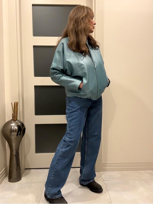 Vintage Deri Bomber Ceket