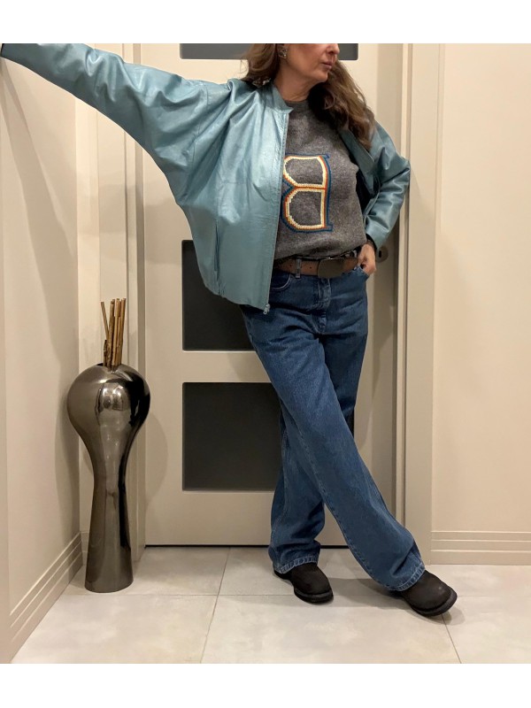 Vintage Deri Bomber Ceket