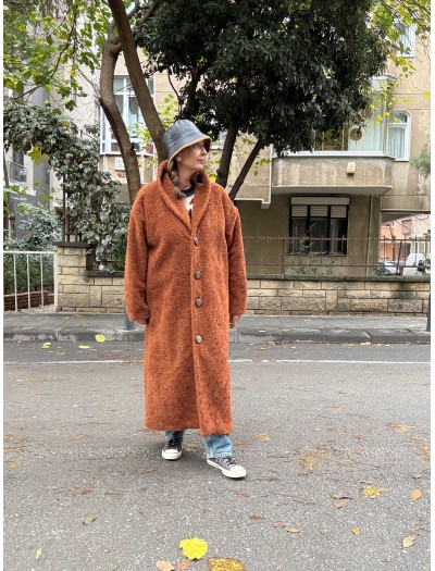Vintage Tarçın Peluş Manto