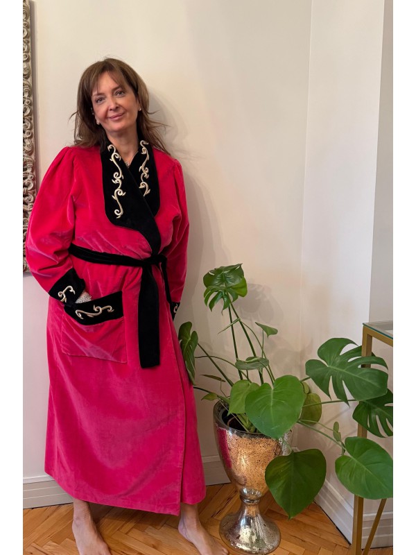 Hand Made Maraş işi Sırma işli Kadife Kimono /Sabahlık