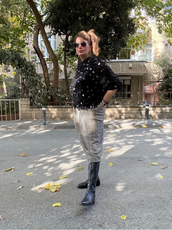 Armani Jeans Pullu Siyah Kazak