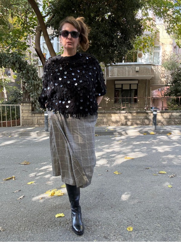 Armani Jeans Pullu Siyah Kazak