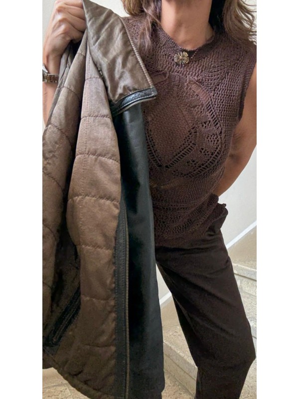 2 in 1 / Çift Taraflı Deri & Puffer Ceket