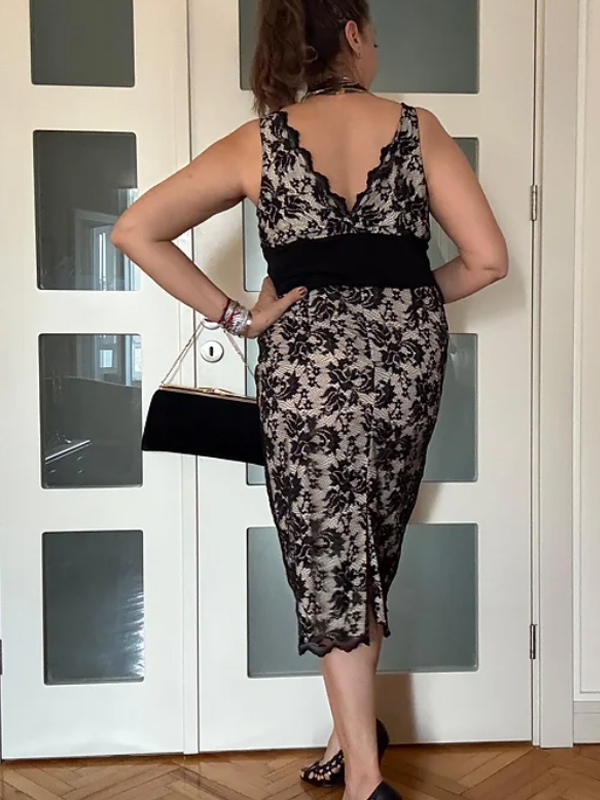 Vintage Dantel Elbise