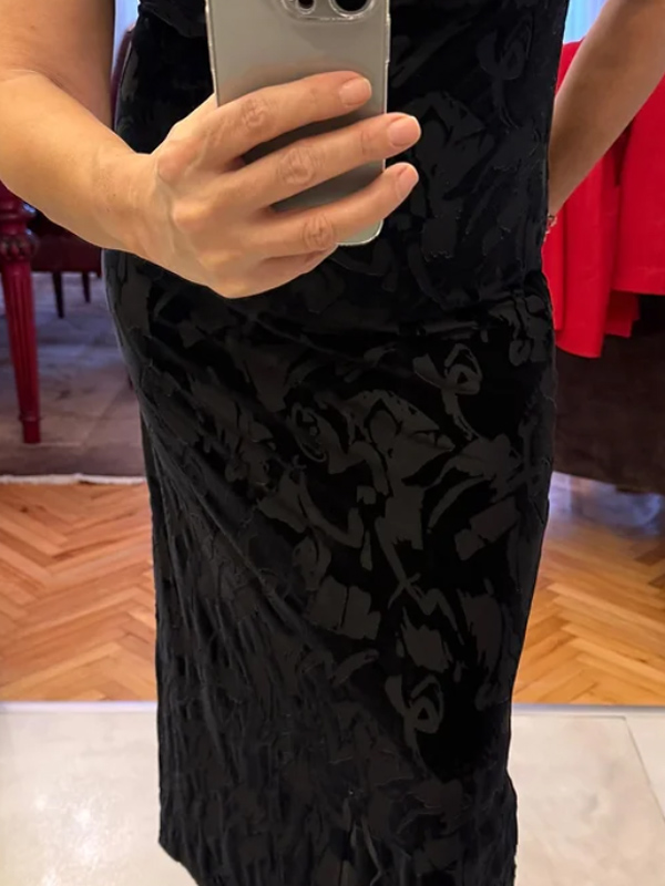 Polin Kadife Devore Elbise