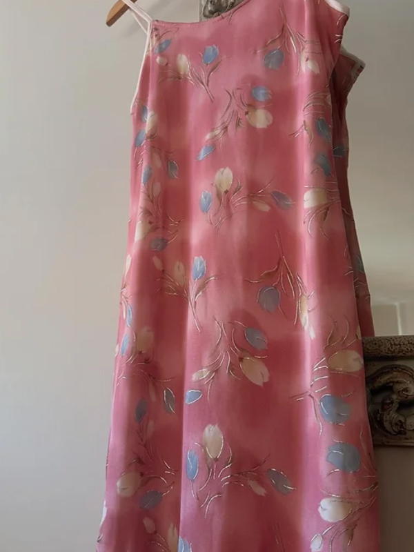 Y2K Floral Tül Elbise