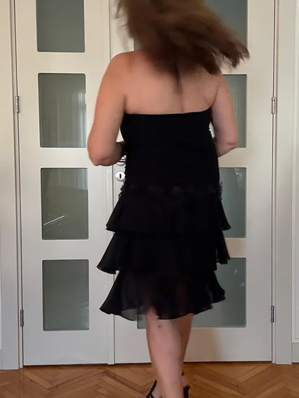 Vintage  Abiye  Siyah Elbise