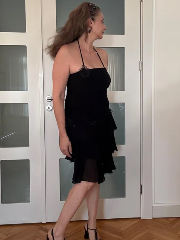 Vintage  Abiye  Siyah Elbise