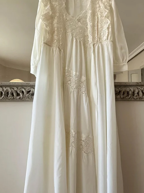 Vintage İpek Gecelik&Sabahlık Takım