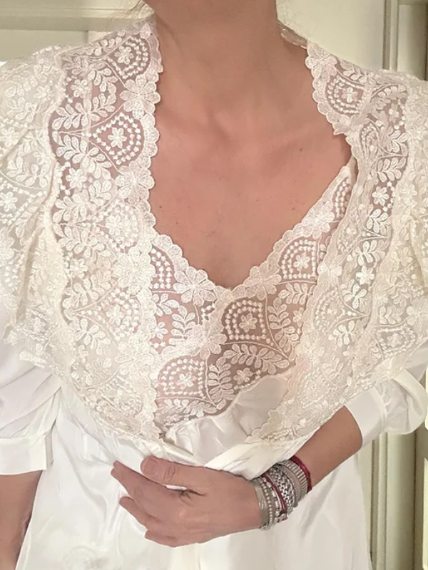 Vintage İpek Gecelik&Sabahlık Takım