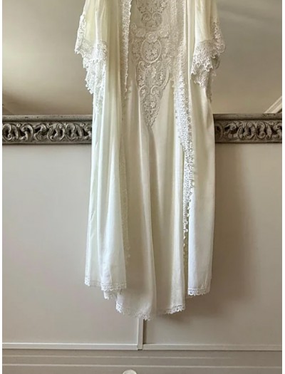 Vintage Saten Gecelik&Sabahlık Takım