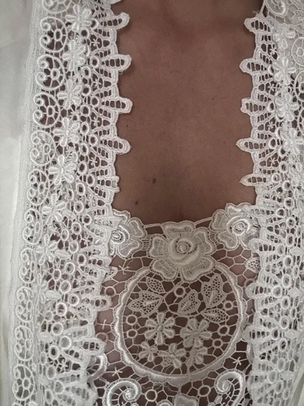 Vintage Saten Gecelik&Sabahlık Takım