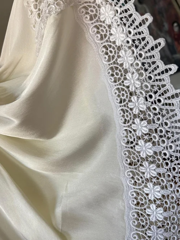 Vintage Saten Gecelik&Sabahlık Takım