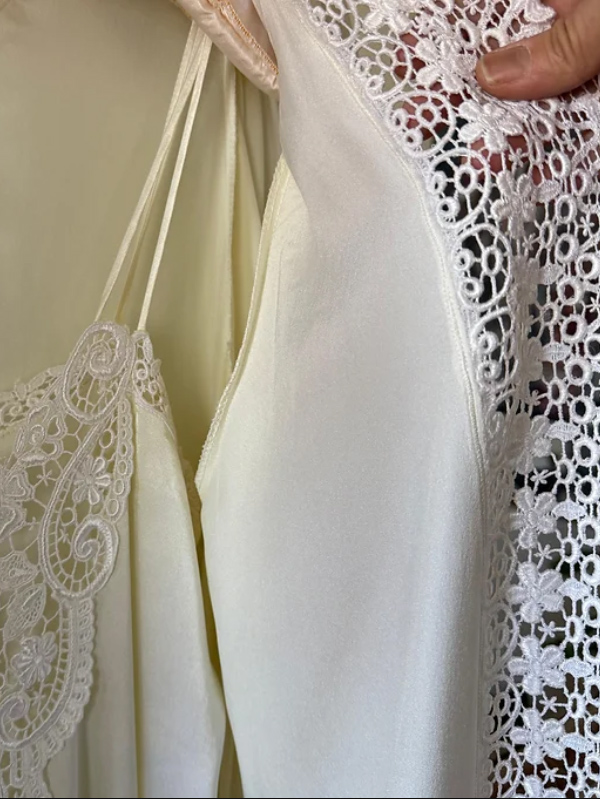 Vintage Saten Gecelik&Sabahlık Takım