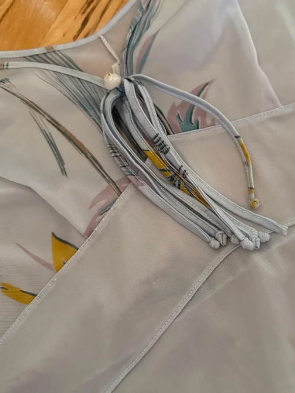 Vintage 80s Desenli  Gecelik