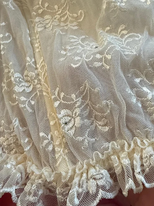 Vintage Dantel Taşlı Krem Büstiyer