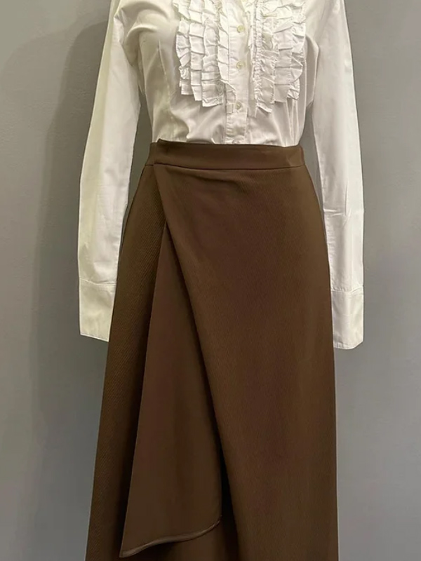 Vintage Fırfırlı Beyaz Gömlek