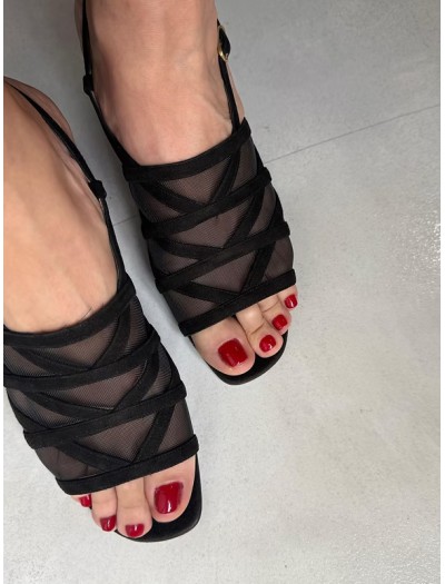 Vintage Made in Italy Süet& Tül Sandalet