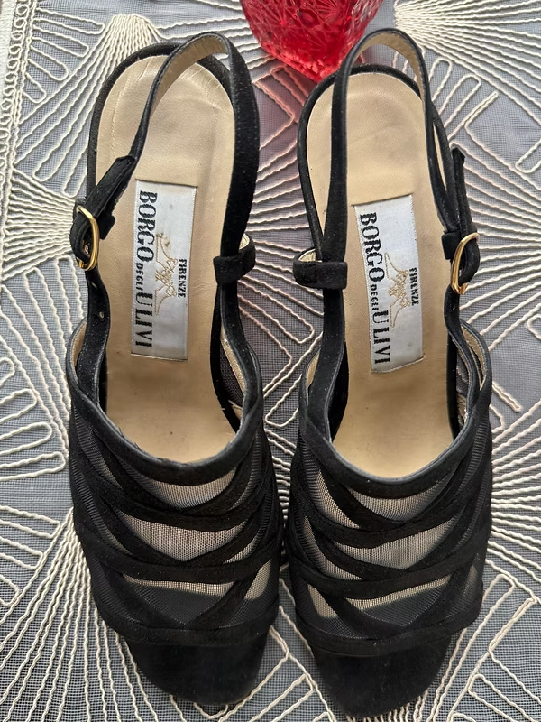 Vintage Made in Italy Süet& Tül Sandalet