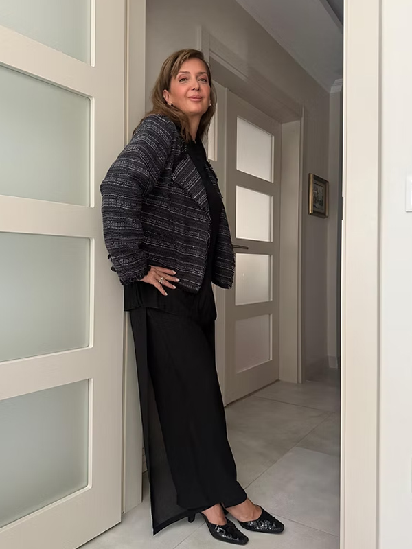 Vintage Şifon Siyah Pantolon