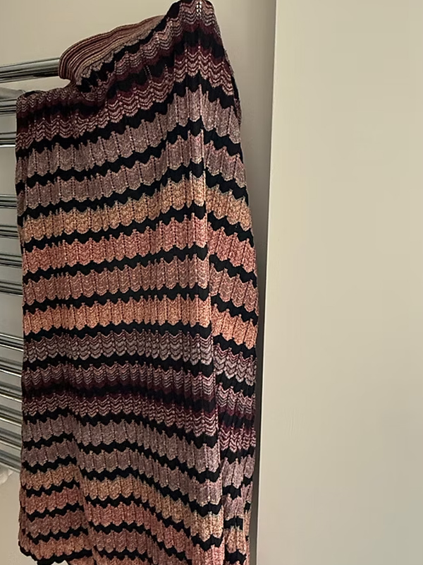 Vintage Zigzag Triko Midi Etek