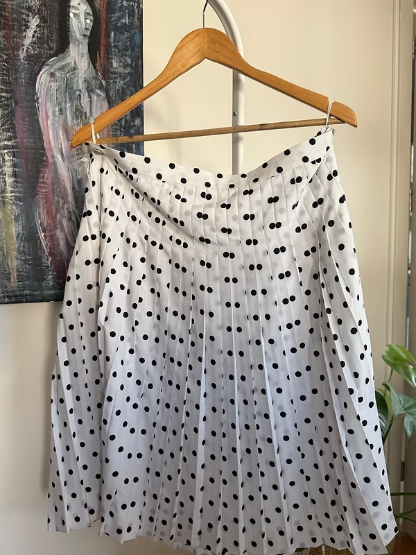 Vintage Piliseli Puantiye Etek