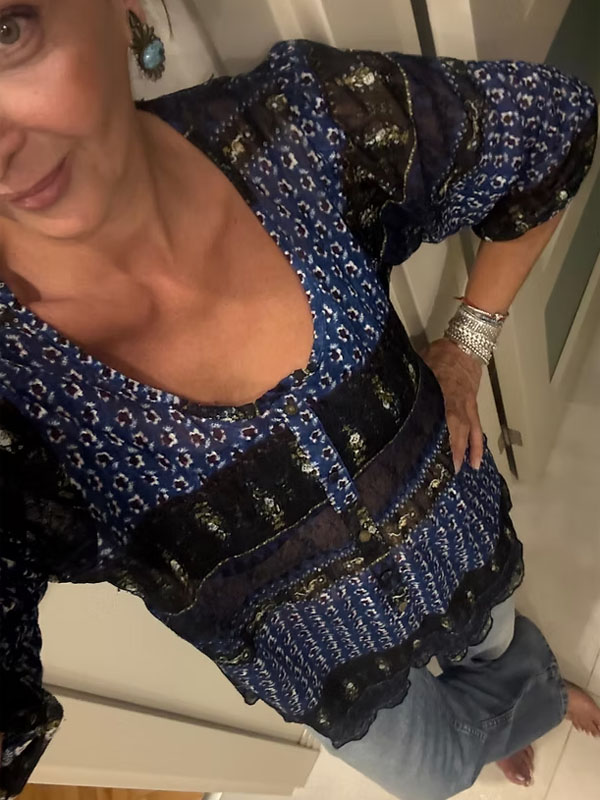 Y2K Oversize Tül Bluz