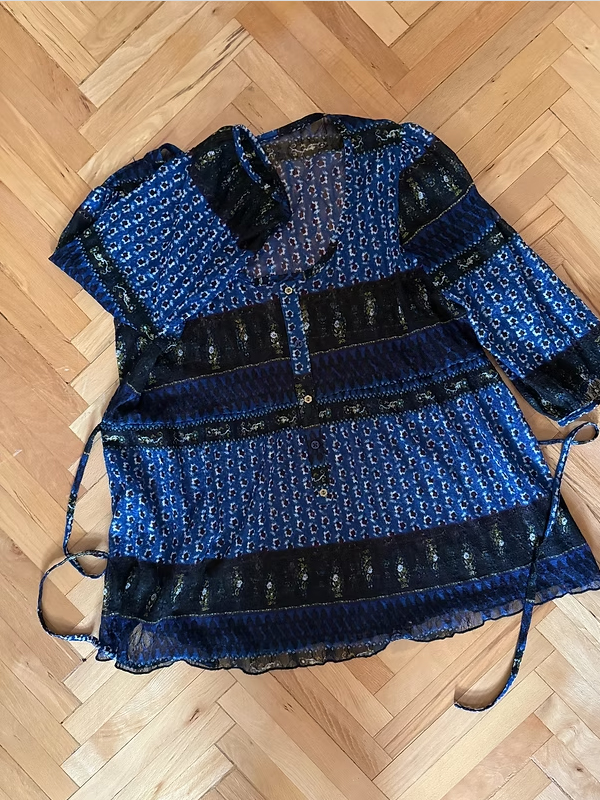 Y2K Oversize Tül Bluz