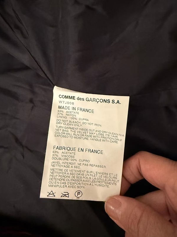 Comme des Garçons / Patchwork Kadife Ceket