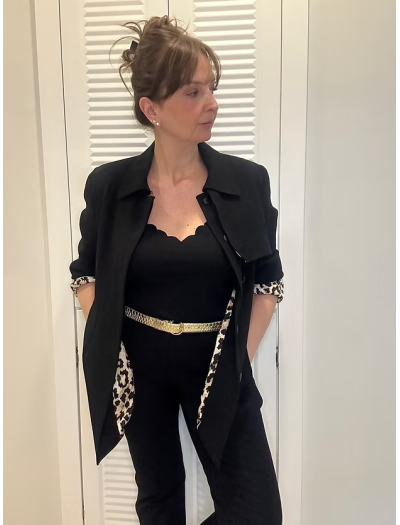 Vintage Leopar Astarlı Ceket