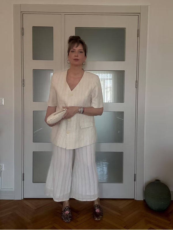 Vintage Oversize Keten Ceket