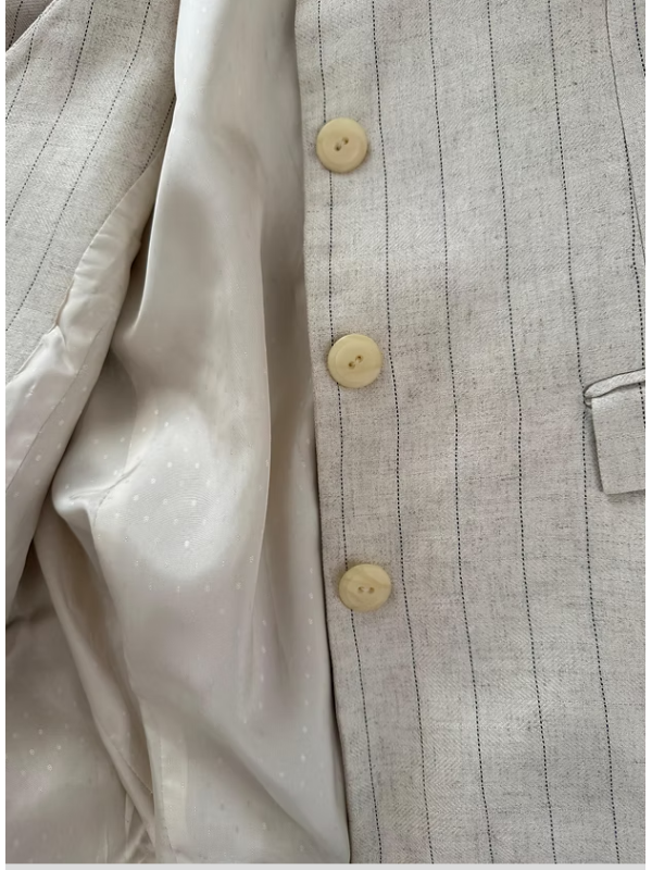 Vintage Oversize Keten Ceket