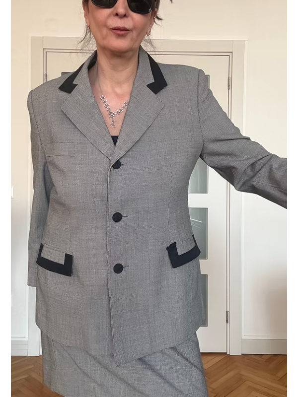 Vintage Ekose İnce Yün Takım