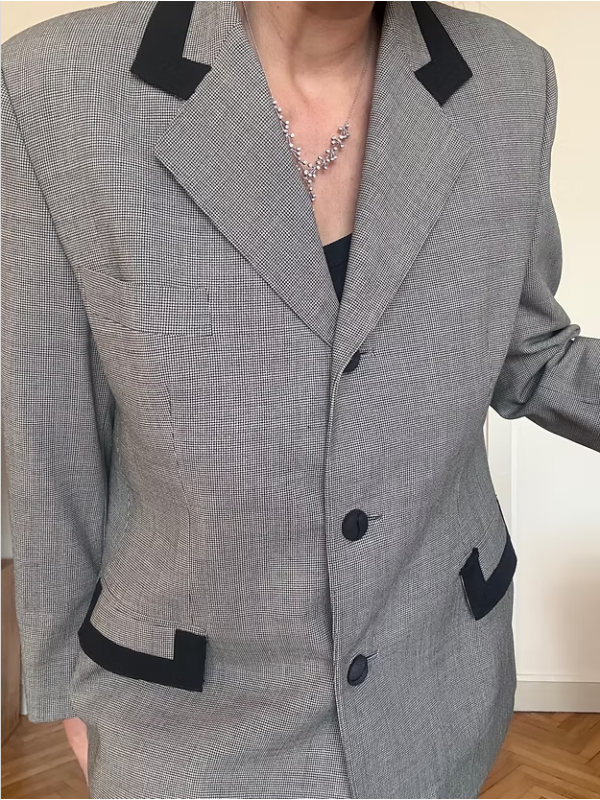 Vintage Ekose İnce Yün Takım