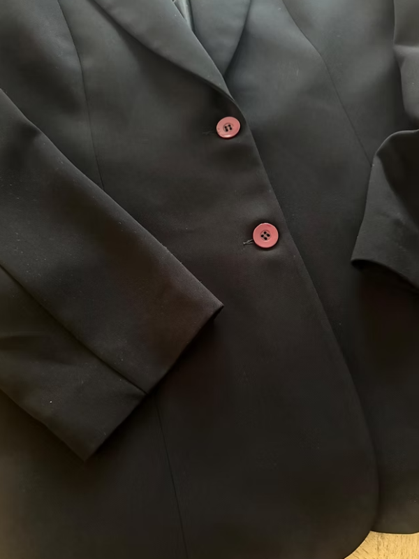 Vintage 2 düğmeli Siyah Ceket